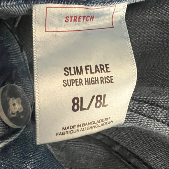 Express Slim Flare Super High Rise Light Wash 70's Style Denim Size 8L EUC - Picture 5 of 7